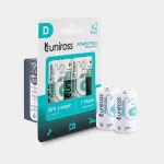 Uniross Power Plus D / LR20 &scaron;arminės baterijos, 2 vnt.