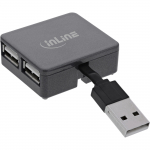 InLine USB 2.0 4-Port Hub - USB-A Stecker auf 4x USB-A Buchse - Kabel 4cm (33293L)