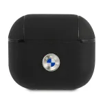 BMW BMA3SSLBK AirPods 3 Dėklas Juoda Natūrali Oda Sidabrinis Logotipas