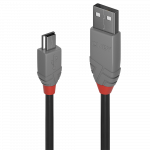 Lindy Anthra Line - USB-Kabel - USB (M) bis Mini-USB, Typ B (M) - USB 2.0 - 20 cm - rund - Schwarz