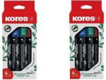 Kores Permanent-Marker ECO XP2, Keilspitze, 4er Etui Strichst&auml;rke: 3-5 mm, schnell trocknend, lange Cap-off Zeit, - 1 St&uuml;ck (M20784)