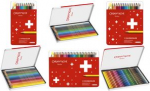 CARAN D'ACHE Buntstifte Swisscolor, 12er Metalletui wasserfeste Farbstifte, aus Zedernholz, hexagonaler Schaft, - 1 St&uuml;ck (1284.712)