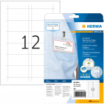 HERMA Special - Nichtklebende perforierte Namensschildetiketten - wei&szlig; - 75 x 40 mm 300 Karte(n) (25 Bogen x 12) (9010)