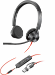 Wired Headset POLY Blackwire 3325 Stereo Microsoft Teams Certified USB-C Headset with 3.5mm Plug and USB-C/A Adapter