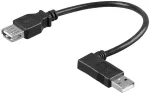 Wentronic Goobay USB 2.0 Hi-Speed prailginimo kabelis, Type A lizdas į ki&scaron;tuką 90&deg;, 0,15 m, juodas