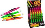 WEDO Eingabestift 3-in-1 NEON, 24er Display Touchpen, Kugelschreiber & Textmarker in einem, sortiert in - 24 St&uuml;ck (261 61099)