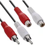 InLine garso laidas 2x RCA ki&scaron;tukas / lizdas 5 m, juodas