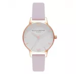 OLIVIA BURTON Women's Midi Dial Watch OB16MDW36 - 30mm Stainless Steel Case, Grey Leather Strap, Quartz Movement