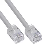 InLine&reg; Modularus apvalus RJ12 kabelis, vyras į vyrą, 6 gyslų, 6P6C, 3 m, pilkas