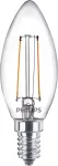 Philips Filament Candle Clear 25W Filament B35 E14 x2, 2 W, 25 W, E14, 250 lm, 15000 h, &Scaron;ilta balta