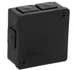 VIPLAST VP-22 pavir&scaron;inio montavimo jungčių dėžutė su gnybtais, 6 kabelių įvadai, IP55, juoda, 86x86x40 mm