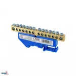 SCHELINGER 14 polių DIN bėgio gnybtų blokas 8-12 mm&sup2; mėlynas
