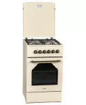 Dujinė-elektrinė viryklė MPM MPM-56-KRM-14, 56 cm, 4 dujiniai degikliai, elektrinė orkaitė, kreminė