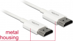 DeLOCK High Speed HDMI with Ethernet - HDMI mit Ethernetkabel - HDMI (M) bis HDMI (M) - 4,5m - Dreifachisolierung - wei&szlig; - 4K Unterst&uuml;tzung (85139)