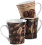 Ritzenhoff & Breker Kaffeebecher RUSTICA, 0,312 l aus Porzellan, sp&uuml;lmaschinengeeignet, mit Dekor, - 6 St&uuml;ck (556629)
