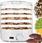 Extralink Home Didelė džiovykla grybams, vaisiams, daržovėms ir žolelėms Pro 500W + 5 padėklai 27 cm balta