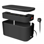 LogiLink Kabelbox m. 5-fach-Steckdosenleiste USB/Schuko sch (LPS282U)