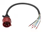 Anker SOLIX maitinimo kabelis, IEC 60309 3P+N+E į atvirą galą, 32 A, 60 cm, raudonas