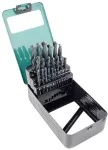Br&uuml;der Mannesmann M54341 25 dalių HSS spiralinių grąžtų rinkinys, 1-13 mm metaliniame dėkle