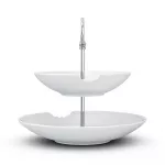 FIFTYEIGHT PRODUCTS BHS FIFTYEIGHT Food-Tempel 2 pakopų gili lėk&scaron;tė su kandimu (T023501) &ndash; 2 dalių porceliano dubenėlių rinkinys, 500 ml, baltas