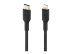 Cable braided USB-C Lightning 2m black