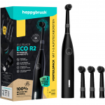 happybrush ECO R2 Allblack, Erwachsener, Vibrierende Zahnb&uuml;rste, Tiefenreinigung, Polieren, Sensibel, 8800 Bewegungen pro Minute, Schwarz, Deutschland