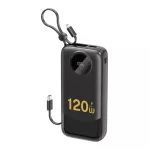 Dudao K13Pro 20000mAh Powerbank su įmontuotais kabeliais Juoda