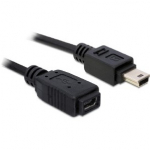 DELOCK Kabel USB 2.0 mini B Verlaeng. St/Bu 1m