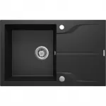 DEANTE 1-Bowl Granite Sink with Drainer Graphite Metallic Andante