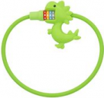 FISCHER Kabel-Fahrradschloss Dinosaurier, L&auml;nge: 600 mm Seilschloss ohne Rahmenhalter, Durchmesser: 10 mm, - 1 St&uuml;ck (50659)