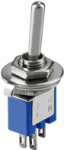 Wentronic Goobay Kippschalter Subminiatur, Blau - 1x UM, 3 Pins, blaues Geh&auml;use (10014)