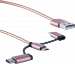 shiverpeaks BS14-50074 USB Kabel 1 m USB 2.0 USB A USB C/Micro-USB B/Lightning Ros&eacute;gold (BS14-50074)