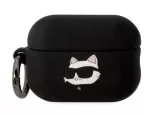 Karl Lagerfeld Apple AirPods 3 Logo NFT Choupette Head Silicone Case Black