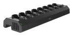 Axis W701 Mk II doko stotelė &ndash; 8 lizdų įkrovimo ir sinchronizavimo stotelė kūno kameroms &ndash; 120W &ndash; juoda (NCS S 9000-N) &ndash; Europos ki&scaron;tukas