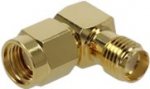 DeLOCK 10 GHz - Antennenadapter - RP-SMA (M) bis SMA (W) gewinkelt - Gold (89978)