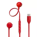 Ausinės JBL Tune 305C laidinės, į ausį, skambučiams/muzikai, USB Type-C, raudonos