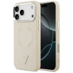 Guess Triangle Logo MagSafe dėklas, skirtas Apple iPhone 17 Pro &ndash; smėlio spalvos