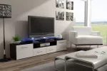 Cama TV stovas EVORA 200 wenge/baltas blizgus