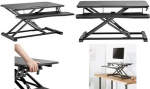 LogiLink Sitz-Steh Workstation f&uuml;r 1 Monitor, schwarz h&ouml;henverstellbar von 110 - 505 mm, Schiebegriff mit - 1 St&uuml;ck (EO0033)