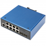 Digitus Industrial 8+2-Port L2 managed Gigabit Ethernet PoE Switch. Switch-Typ: Managed, Switch-Ebene: L2. Basic Switching RJ-45 Ethernet Ports-Typ: Gigabit Ethernet (10/100/1000), Anzahl der basisschaltenden RJ-45 Ethernet Ports: 8, Anzahl installie ...