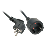 Lindy - Spannungsversorgungs-Verl&auml;ngerungskabel - CEE 7/7 (SCHUKO) (W) bis CEE 7/7 (SCHUKO) (M) - 3,0m - Schwarz (30244)