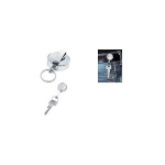 WEDO G&uuml;rtel-Clip, mit ausziehbarer Drahtschnur, chrom aus Metall, mit Federring zur Befestigung von Schl&uuml;sseln (262 4028)