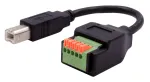 Adapterio kabelis EXSYS USB-B (ki&scaron;tukas) į 5 kontaktų gnybtų bloką su mygtuku, USB 2.0, 15 cm EX-49131