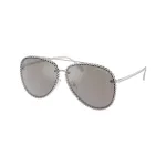 Michael Kors Moterų akiniai nuo saulės MK114718936G5 auksiniai drugelio formos 59/13/140 mm