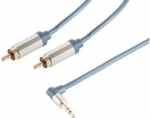 shiverpeaks PROFESSIONAL Audiokabel - 2 x Cinchstecker - 3,5 mm Winkel-Klinkenstecker, 5,0 m, vergoldete Kontakt - 1 St&uuml;ck (SP30845)