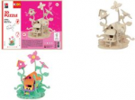 Marabu KiDS 3D Puzzle Feenhaus, 43 Teile Holzbausatz, vorgestanzte Teile aus Sperrholz, zum Stecken - 1 St&uuml;ck (0317000000010)