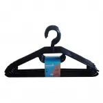 KEEEPER Arvid plastikiniai drabužių pakabukai, 10 vnt. rinkinys, 40 x 22 x 6,2 cm, juodi