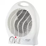 Adler AD 7728 PTC keraminis ventiliatorinis &scaron;ildytuvas 2000W su svyravimu, 2 &scaron;ildymo režimai, &scaron;alto oro režimas, apsauga nuo perkaitimo ir apvirtimo, baltas/juodas