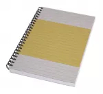 SIGEL Quicknote SN500 sąsiuvinis A5 su linijomis, ry&scaron;kiai geltonas/geltonai pilkas mink&scaron;tas vir&scaron;elis, 160 psl.