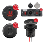 RAM Mounts Einbaucharger offene Kabelenden LED USB-A/USB-C (560027)